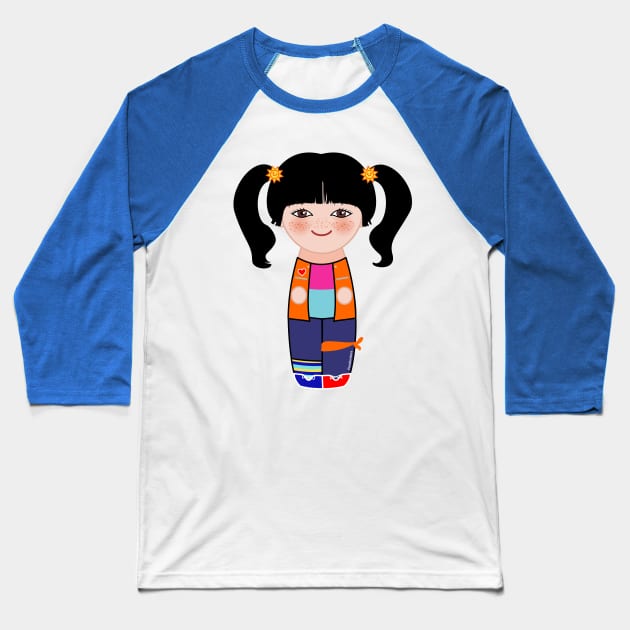 Kokeshi Punky Brewster Baseball T-Shirt by Pendientera